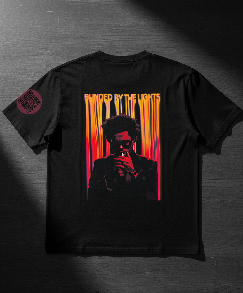 LyriX × The Weeknd — Blinding Lights (Unisex Black Tee)